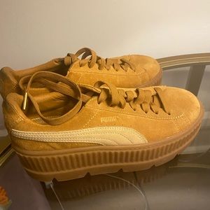 Fenty Puma by Rihanna cognac cleated suede creepers